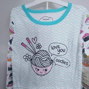 NWT LAMAZE Organic Cotton Girls 2pc Pajama Set Sushi and Noodles Print 4T